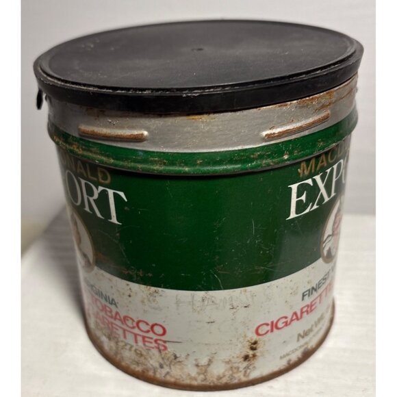 Vitg Macdonald Export Cigarette Tobacco Tin Can Rust Patina No Tin Lid Canada - Picture 4 of 8